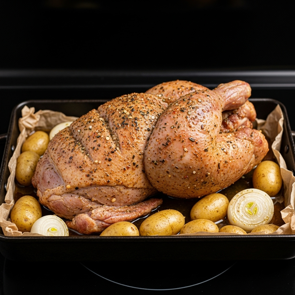 Frango Assado no Forno com Cerveja