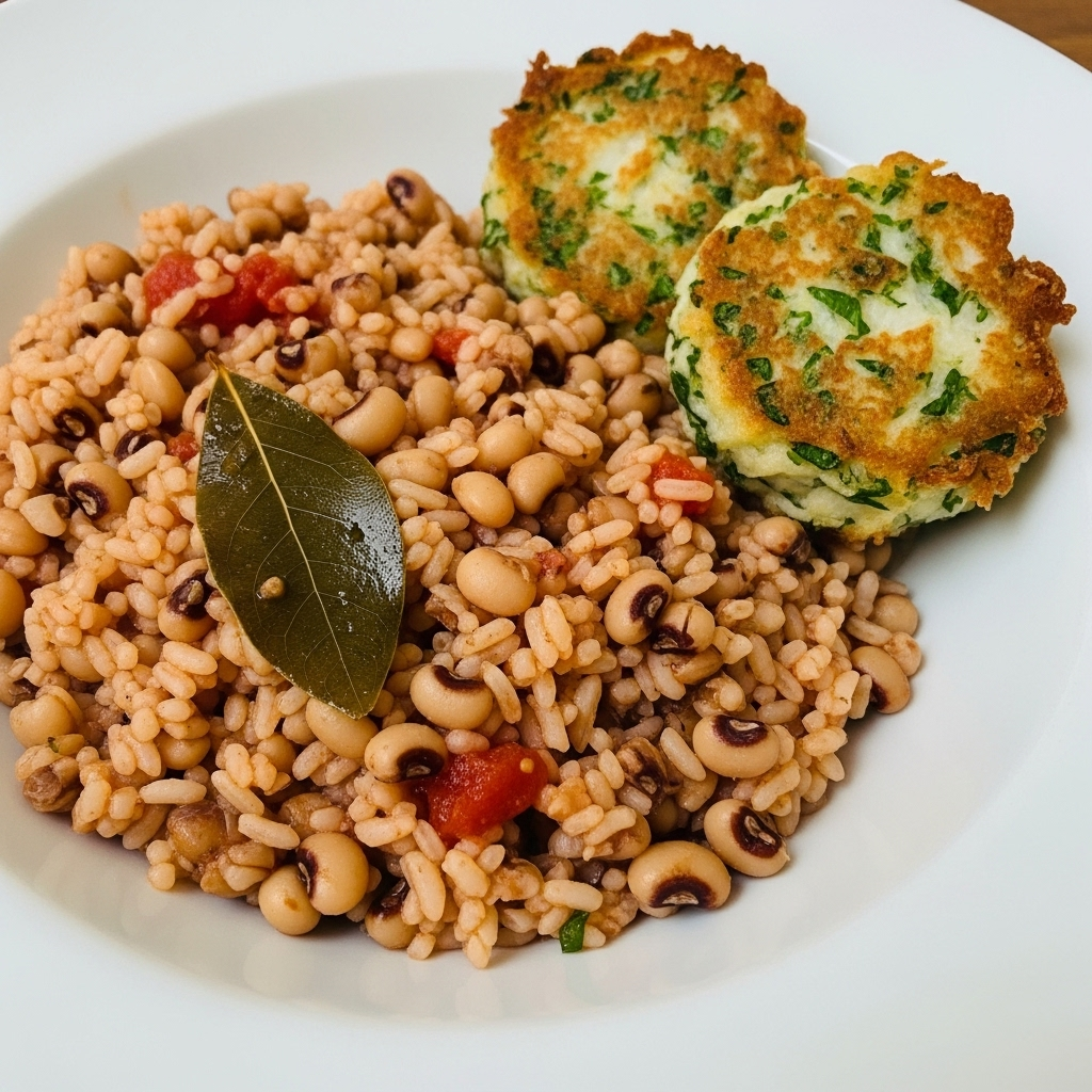 Arroz de Feijão com Pataniscas de Bacalhau